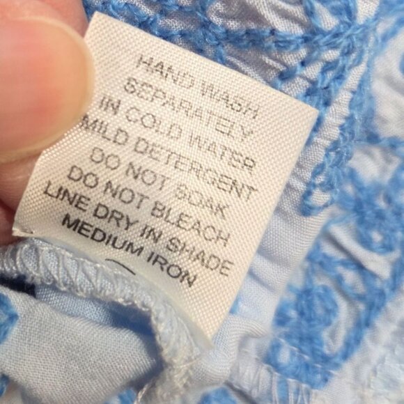 Pranella Aggie Dress Womens Small Blue Embroidered Fringe Boho Beach Cover Up - Picture 7 of 10